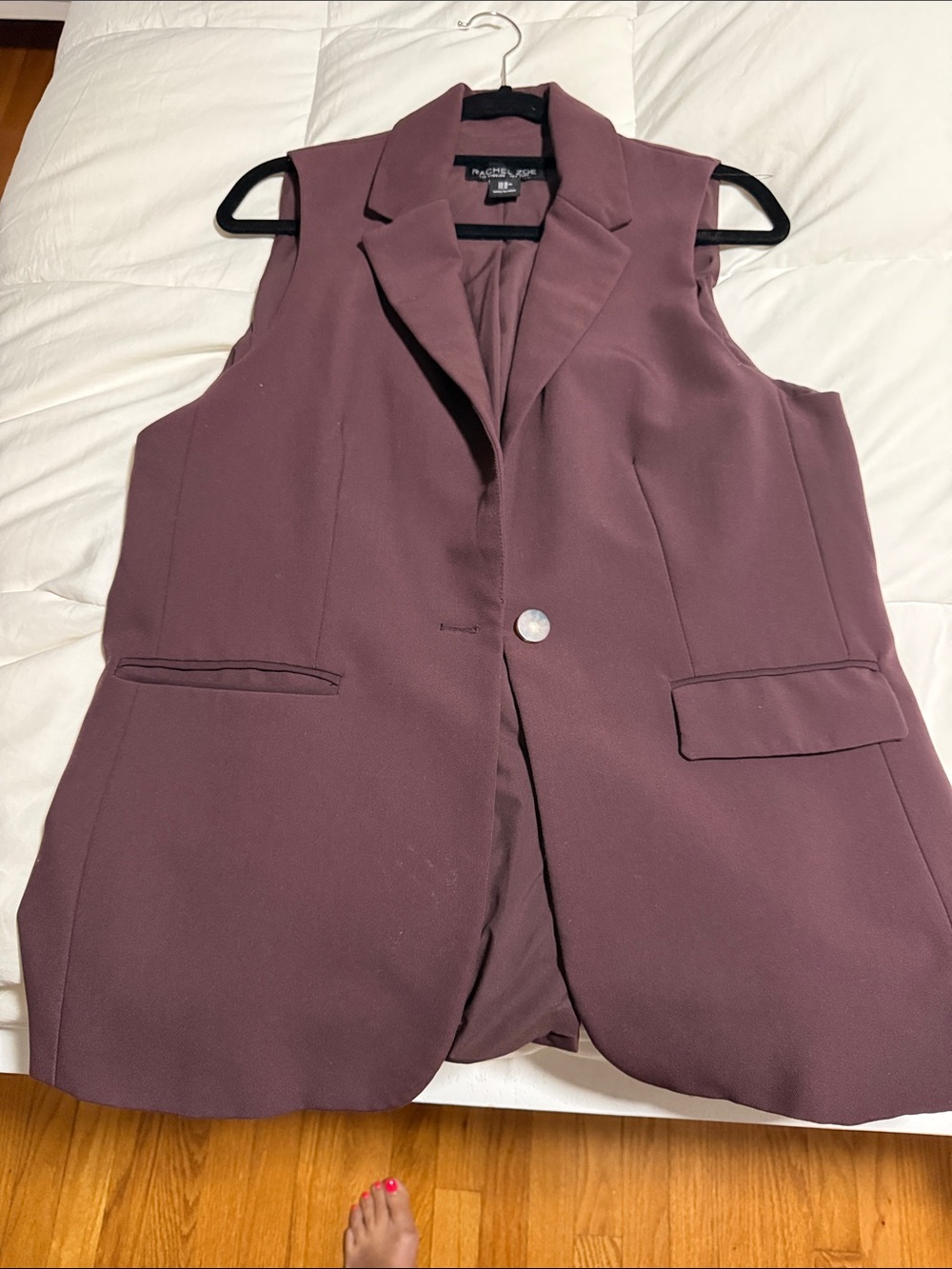 Rachel Zoe Plum Sleeveless Blazer Vest